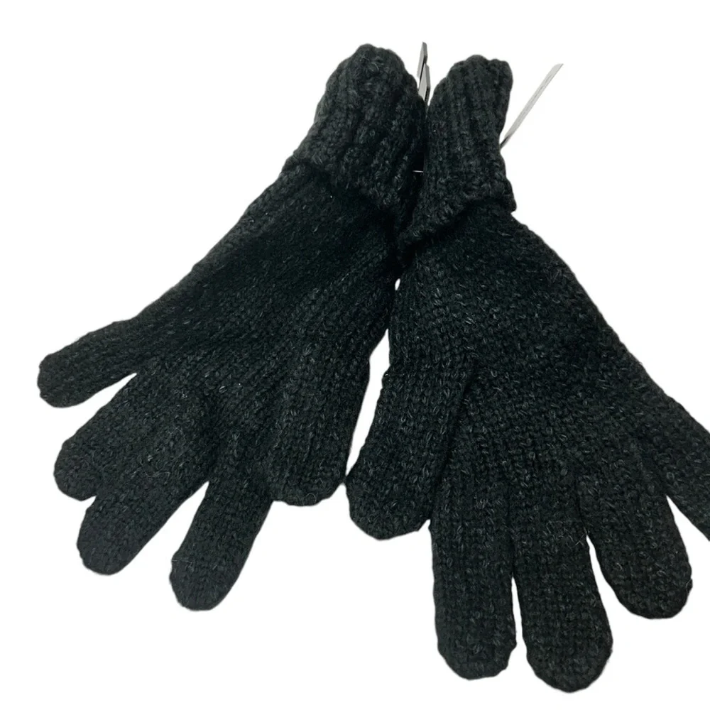 Sonoma Black Ladies Furry Gloves NWT